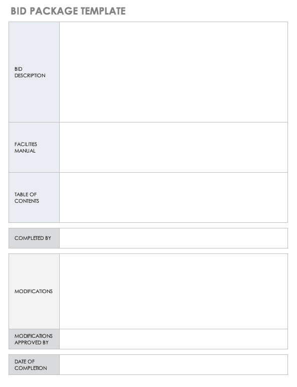 Bid Package Template