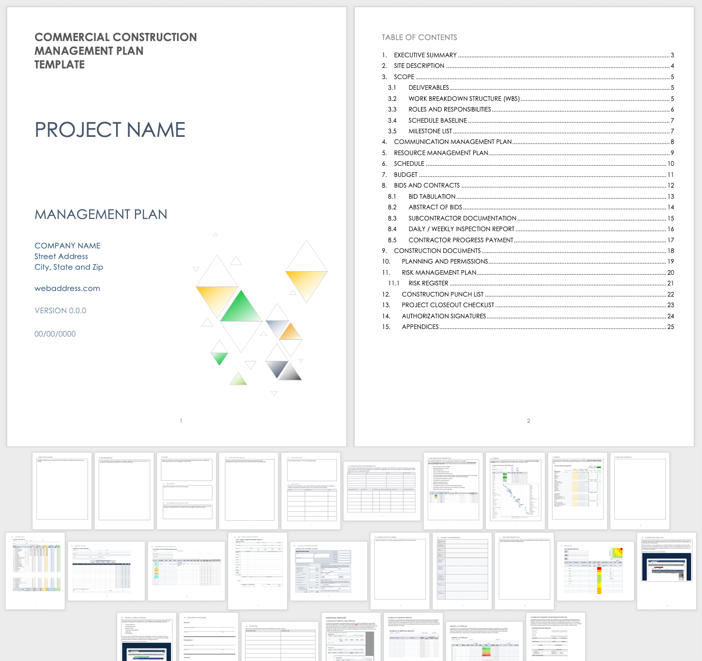 Commercial Construction Management Plan Template