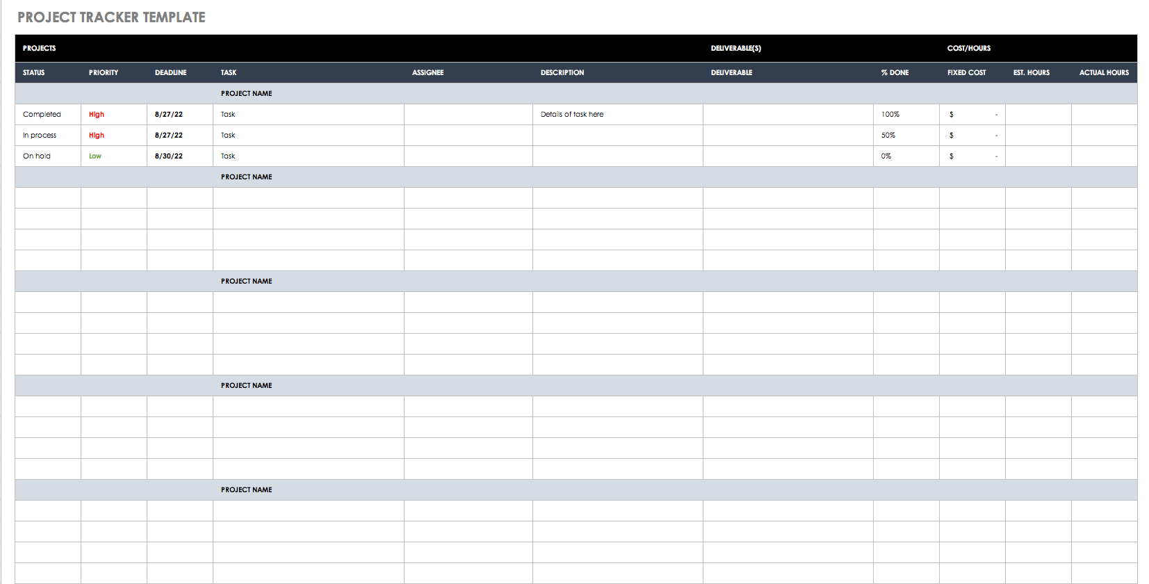 Project Tracker Template