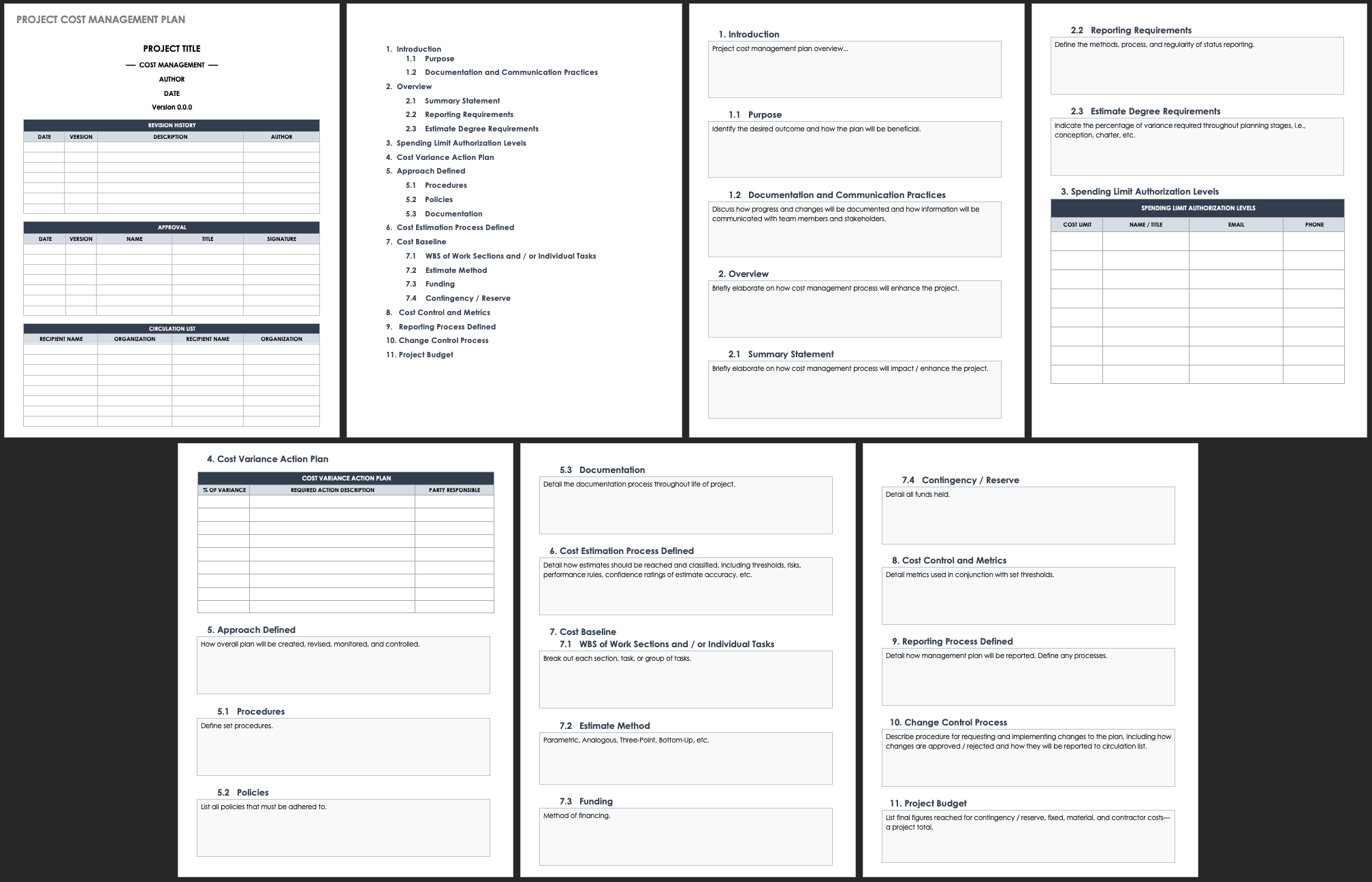 Project Cost Management Plan Template