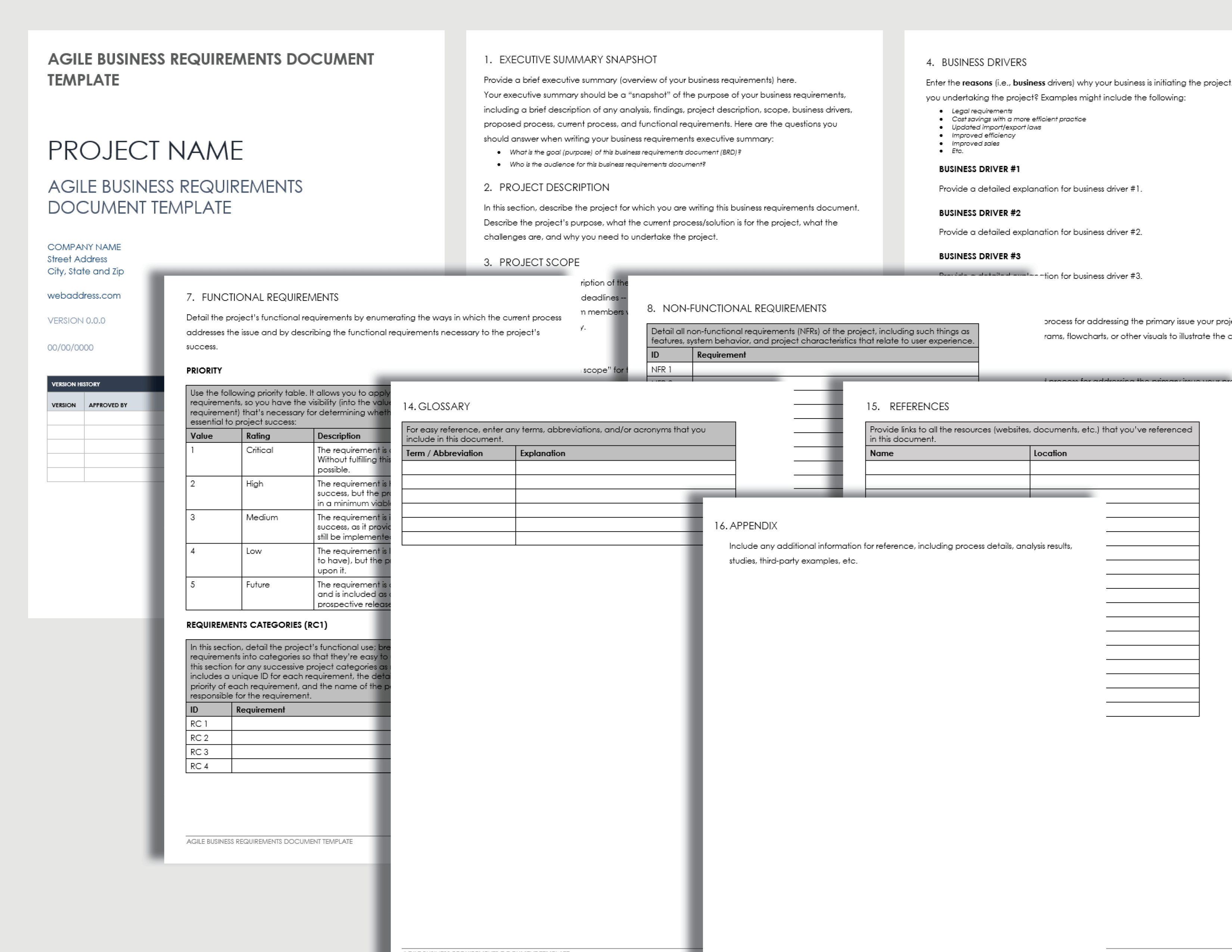 Agile Business Requirements Document Template