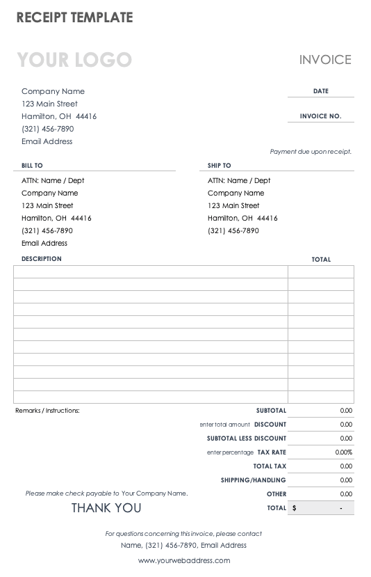 Receipt Template