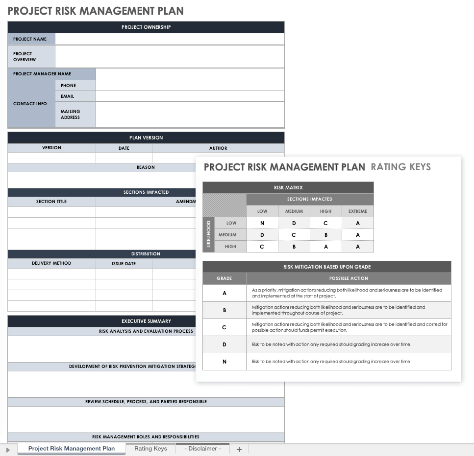 Project Risk Management Plan Template