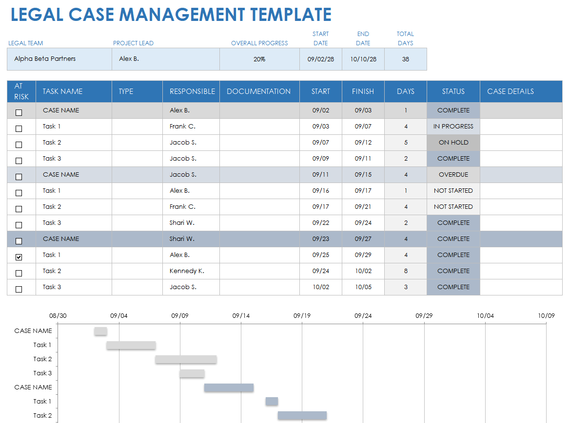 Legal Case Management Template