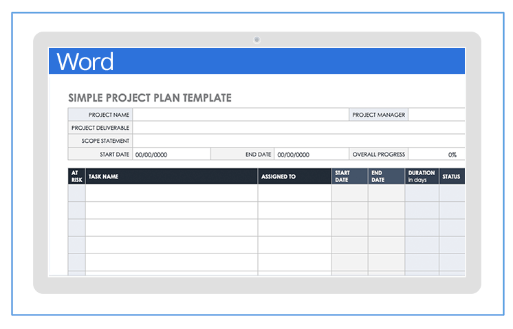 simple project plan word template