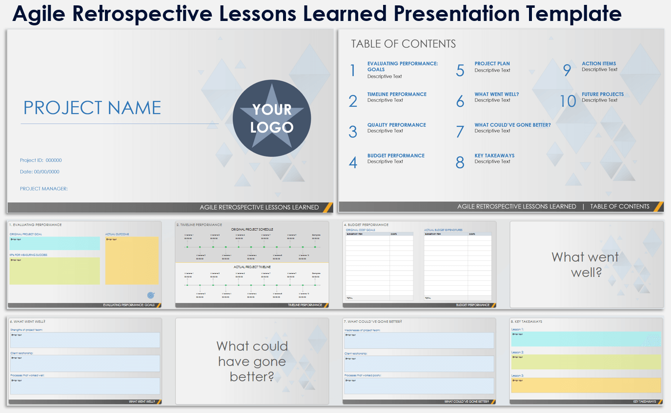 Agile Retrospective Lessons Learned Presentation Template