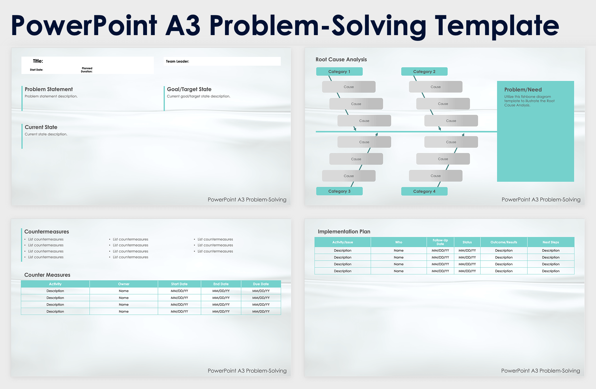 PowerPoint A3 Problem Solving Template