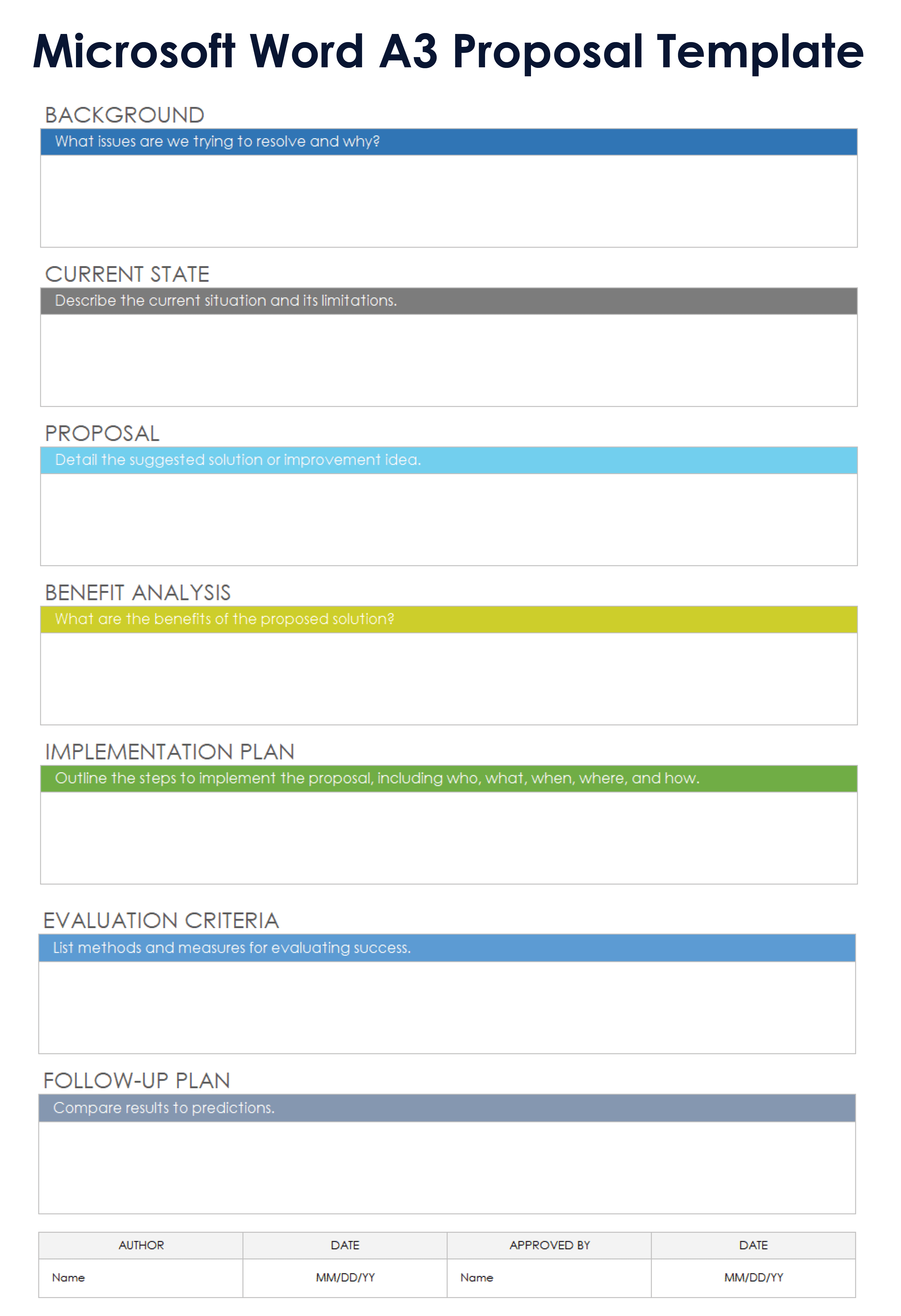 Microsoft Word A3 Proposal Template