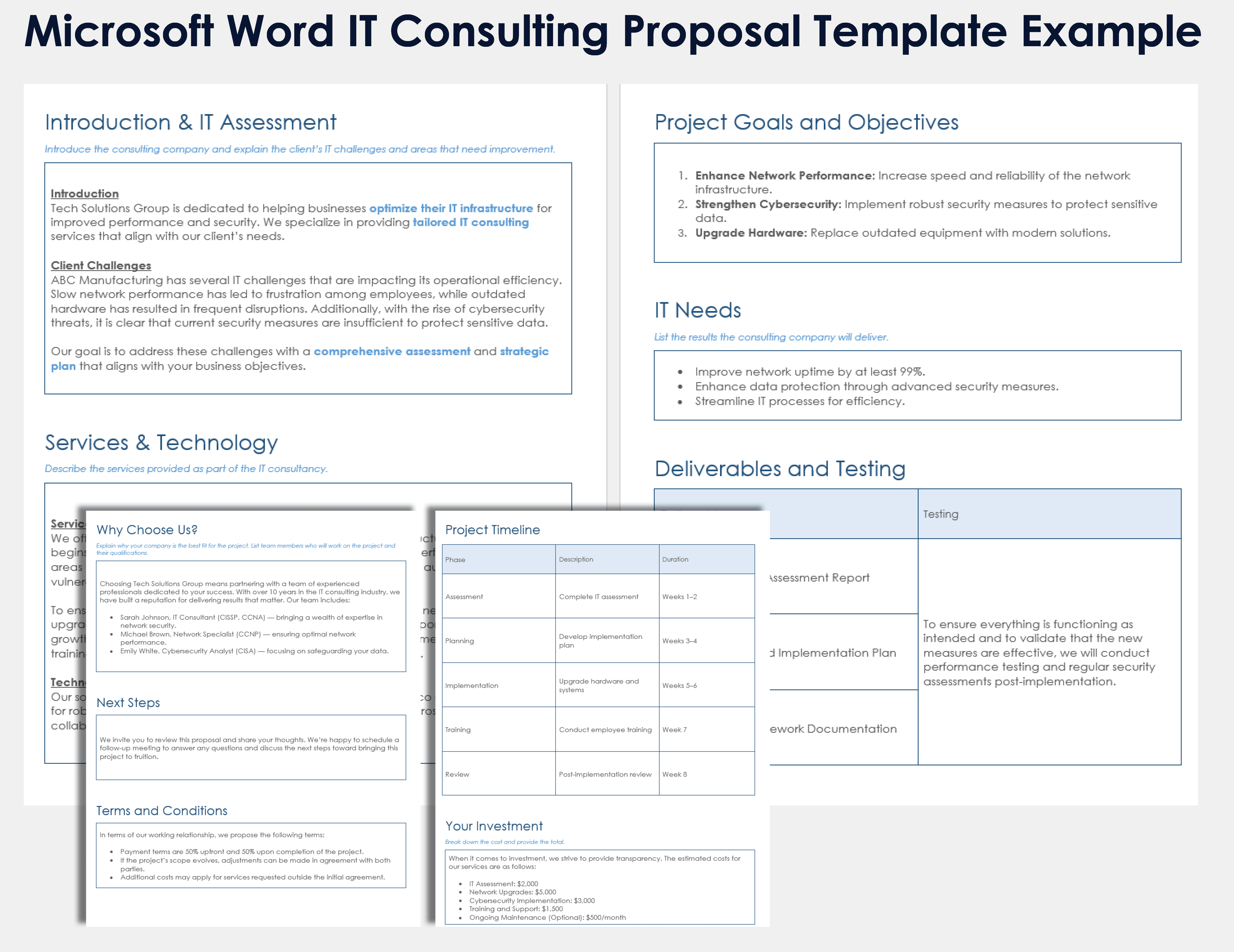 Microsoft Word IT Consulting Proposal Template Example