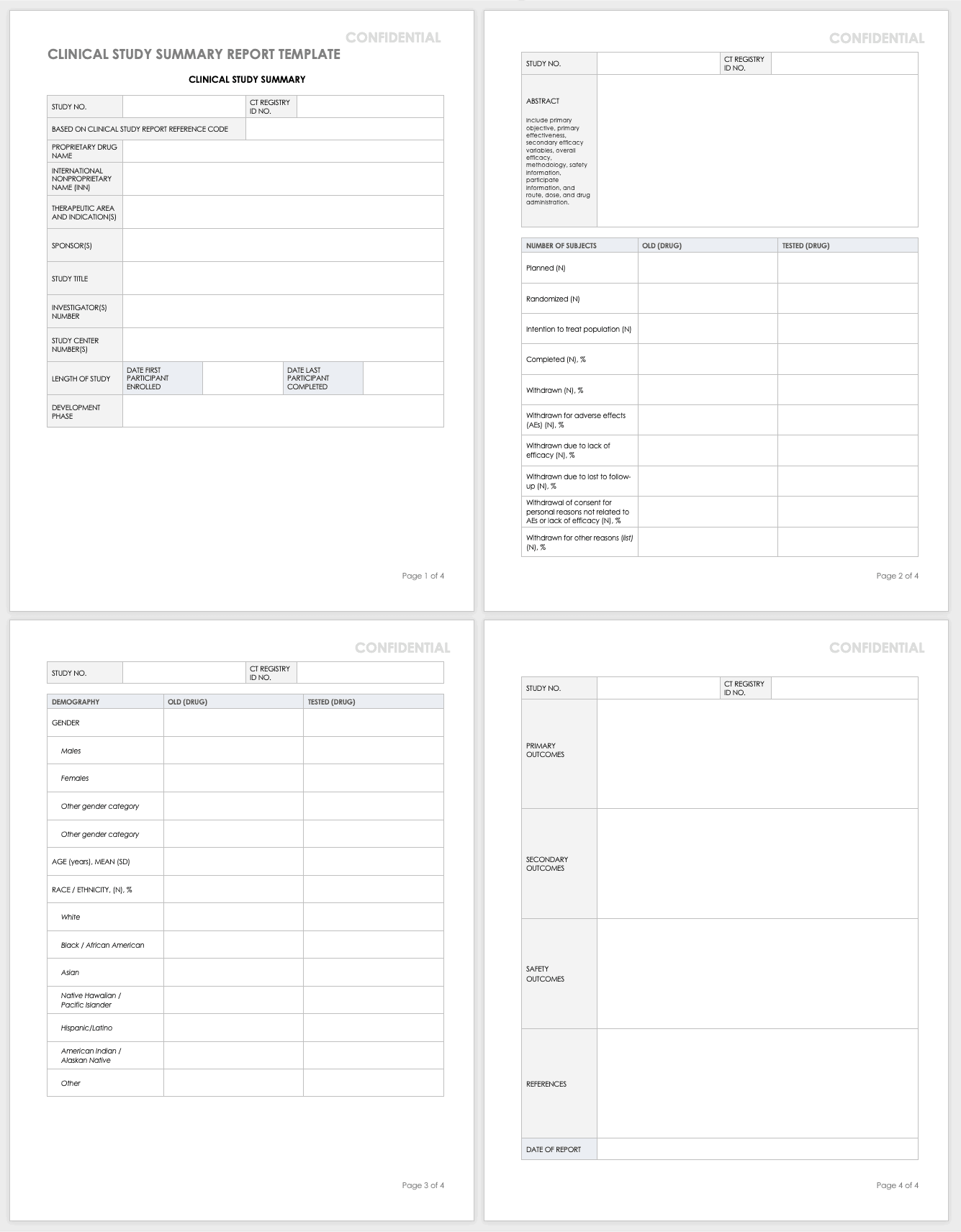 Clinical Study Summary Report Template