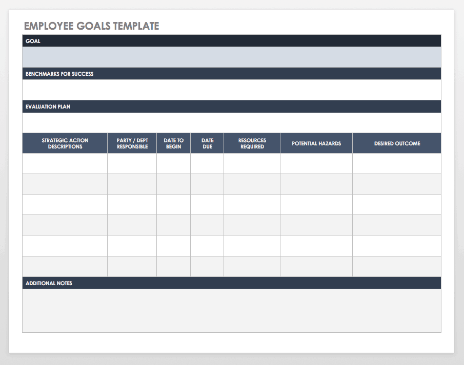 Employee Goals Template