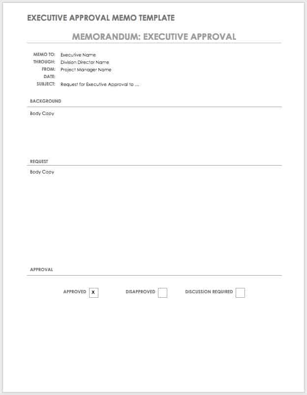 Executive Approval Mamo Template Google Doc