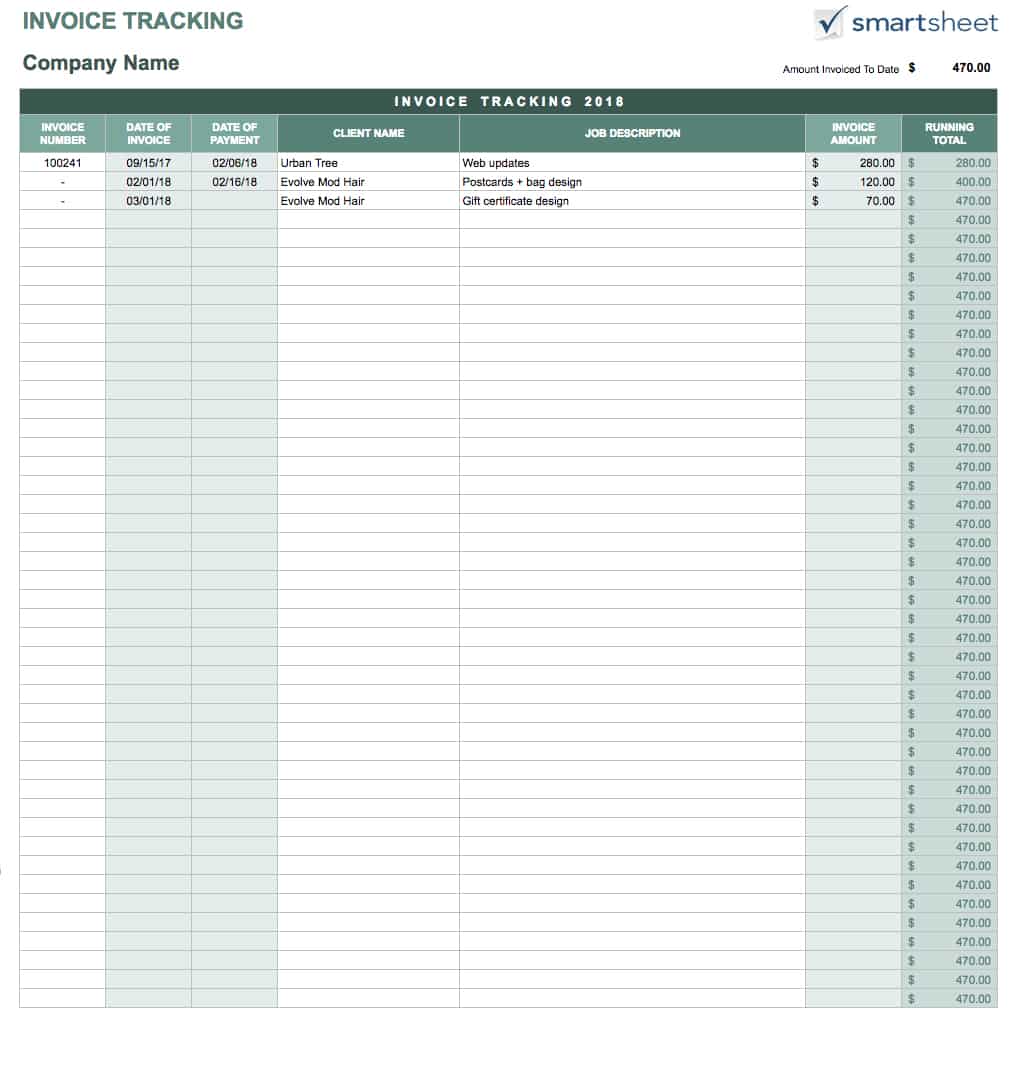 Invoice Tracking Template