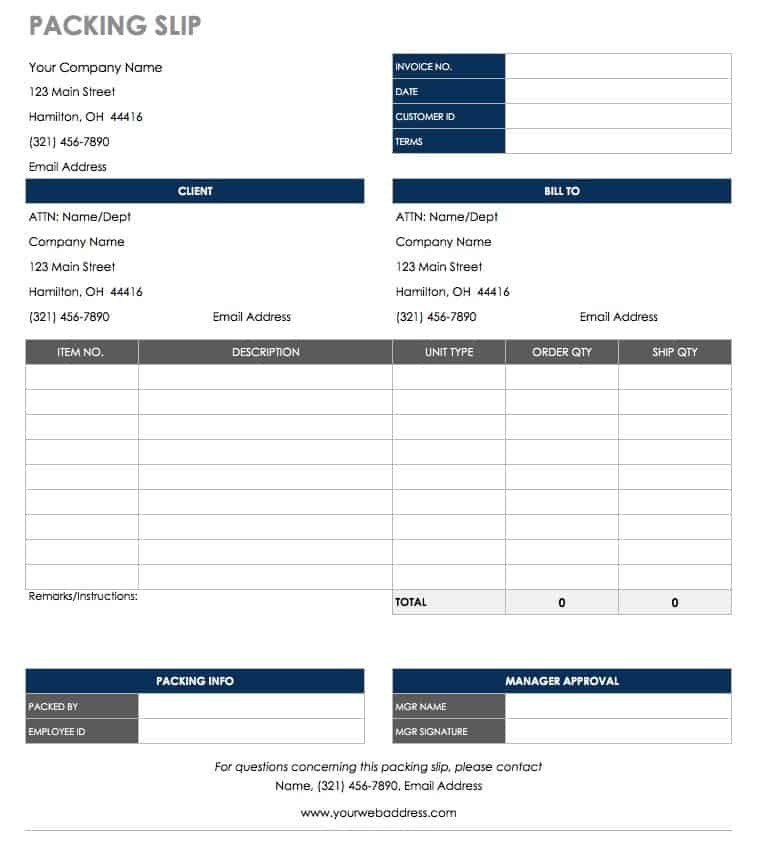 Google Packing Slip Template