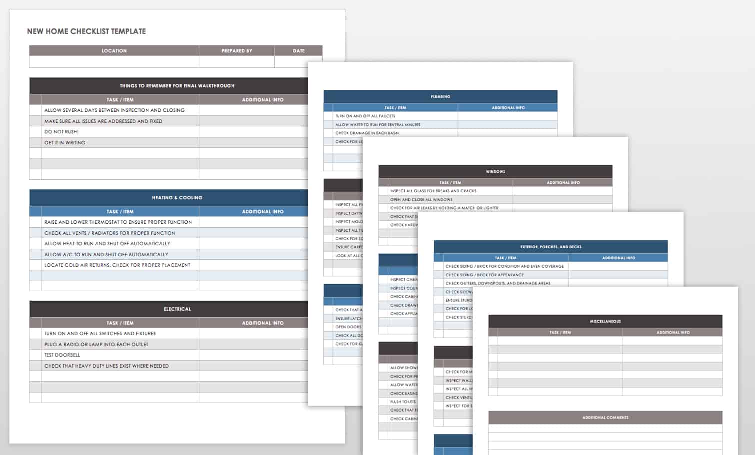 New Home Checklist Template