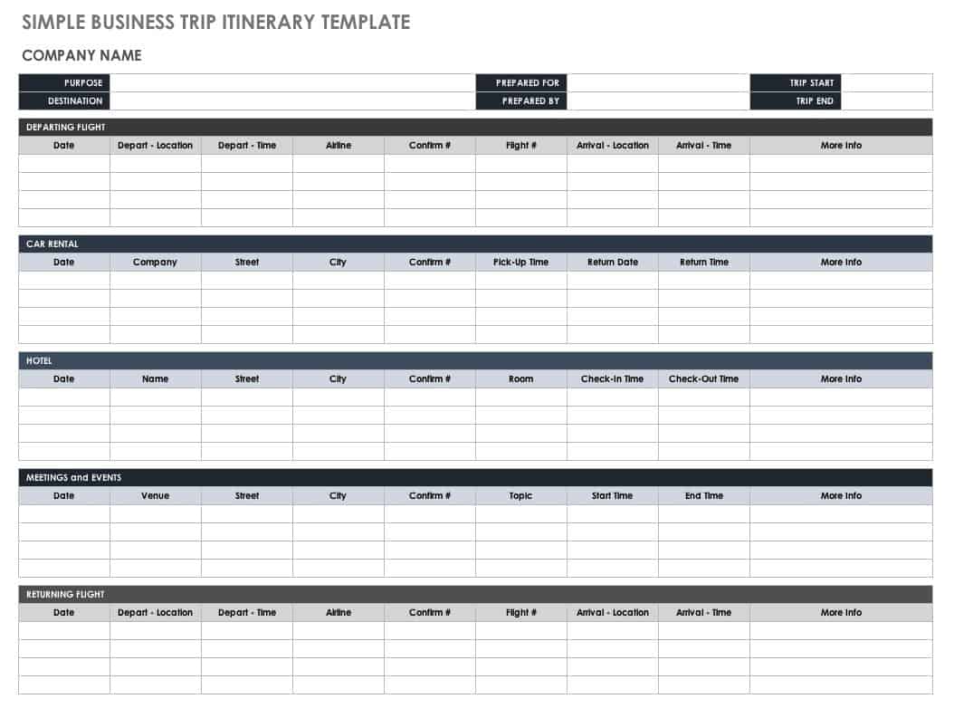 Simple Business Trip Itinerary