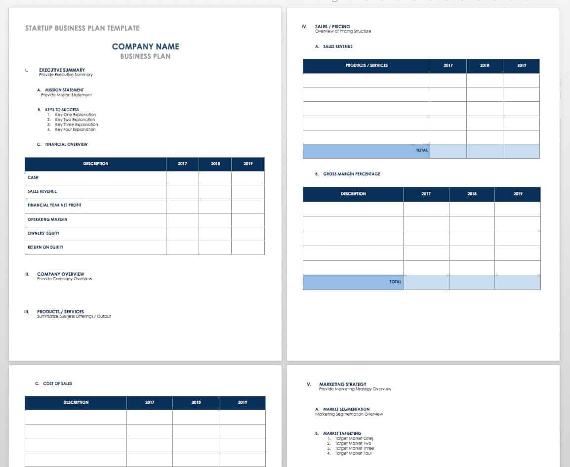 Startup Business Plan Template