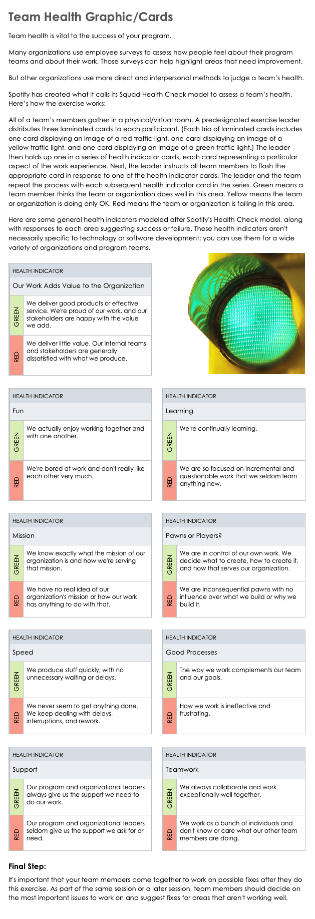 Team Health Cards and Details