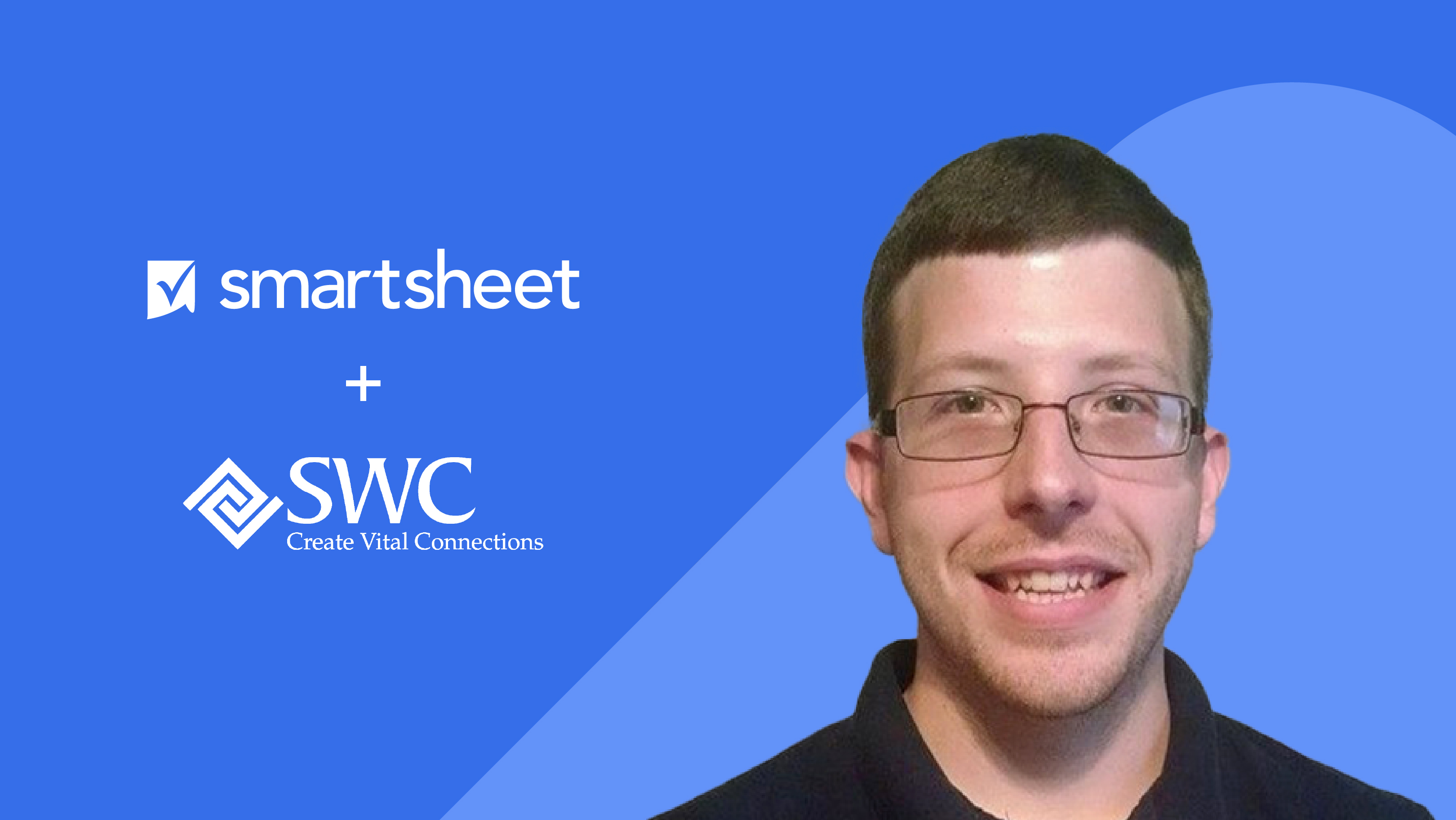 South Western Communications’s Director of IT, David Tutwiler, alongside Smartsheet and South Western Communications logos.