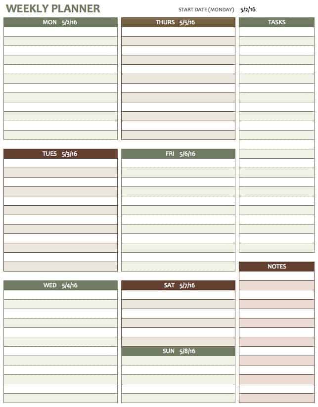 Weekly Planner Template 